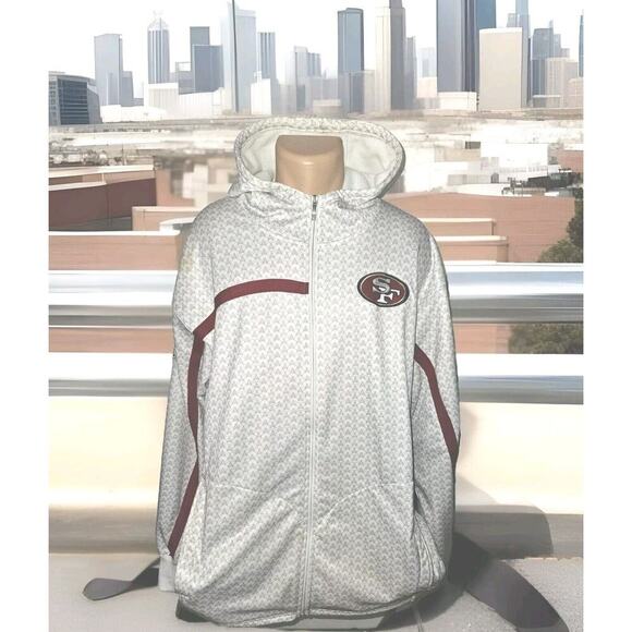 San Francisco 49ers Reebok Authentic Sideline Zip up Hoodie Sweatshirt NFL 2XL - Picture 1 of 15